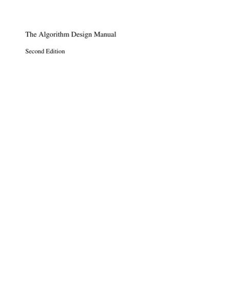 The Algorithm Design Manual (Second Edition) cover